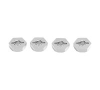 VGEBY Adaptateurs de Moyeu de Roue Hexagonale en Alliage D'aluminium de 12mm, Forte Résistance au Frottement pour Pièces de Voiture 1 16 RC, avec Axes D'essieu 4 Pièces (Silver)