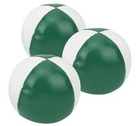VGEBY Balles de Jonglage, Poufs d'entraînement en Cuir PU pour Débutants et Professionnels, Ensemble de Jonglage 3 Pièces de 2,5 Pouces de Diamètre pour Enfants et Artistes (Vert et Blanc)