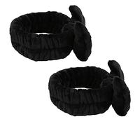 VGEBY Bandeau de Maquillage, Dentelle de Cheveux Noirs avec Nœud pour la Douche et les Soins de la Peau, Bandeau de Cheveux Doux avec Taille Réglable pour Femmes et, Paquet de 2