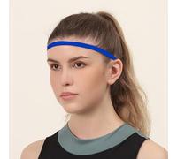 VGEBY Bandeau de Sport élastique Antidérapant Fin, Bandeau Anti-Transpiration avec Poignée en Silicone pour Hommes et Femmes, Course à Pied, Football, Basket-Ball, Tennis, Entraînement (Bleu foncé)