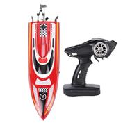 VGEBY Bateau télécommandé RC Hors-Bord avec Moteur à Brosse, Vitesse de 30 Km/h, Alarme de Batterie Faible, Récupération de Chavirage, Cascades Roulantes pour Garçons, Filles et Adultes