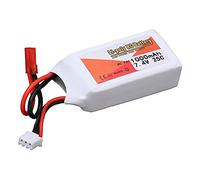 VGEBY Batterie Rechargeable Li Polymère 7,4 V 1000 MAh, Taux de Décharge 25 C, Prise JST, avec Puissance Longue Durée, pour Voitures RC, Drones, Hélicoptères, Bateaux