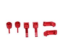 VGEBY Blocs de Direction Avant de Voiture RC, Blocs de roulettes et Kit de Supports D'essieu Arrière, avec Matériau en Alliage D'aluminium et Accessoires de Montage Complets, pour (Rouge)