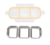 VGEBY Boîte à Bento étanche en Acier Inoxydable, Multi-compartiments avec Revêtement en Silicone, Chauffage au -ondes et Nettoyage Facile pour le Camping en Plein Air et Contrôle des