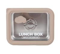 VGEBY Boîte à Déjeuner, Récipient en Acier Inoxydable 304 pour Aliments Chauds et Soupes, Rangement du Déjeuner Allant au -ondes pour l'école et le Pique-nique (Marron Petit 600ml)