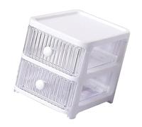 VGEBY Boîte de Rangement à Tiroirs de Bureau Compacte, Design Transparent, Organisateur Multifonctionnel pour le Bureau et la Maison, en Plastique 1 unité (2 couches)