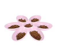VGEBY Bol d'alimentation pour Chat avec 6 Grilles pour Une Bonne Classification, Bol de Nourriture et d'eau pour Chats, Conception Ronde Brillante, Diamètre du de 4 Pouces, pour Animaux de Compagnie