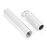 VGEBY Bouteille de Cure-dents, Support Portable en Alliage d'aluminium pour les Voyages, le Camping et les Pique-niques avec Porte-clés et Peut Contenir jusqu'à 10 Cure-dents