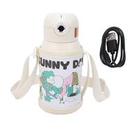 VGEBY Bouteille D'eau Isolée pour Enfants, Bouteille Thermique de 500 Ml en Acier Inoxydable avec Verrouillage par Empreinte Digitale avec 12 Heures de Rétention de Température pour