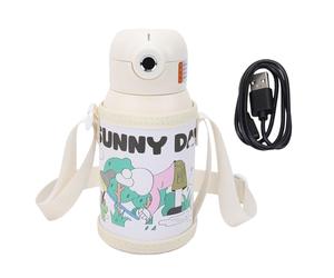 VGEBY Bouteille D'eau Isolée pour Enfants, Bouteille Thermique de 500 Ml en Acier Inoxydable avec Verrouillage par Empreinte Digitale avec 12 Heures de Rétention de Température pour