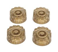 VGEBY Bouton de Guitare en Plastique Professionnel, 24 Cannelures Fines, Remplacement du Bouton de Commande des Basses, Installation Facile, 4 Pièces, Remplacement Idéal (YELLOW)