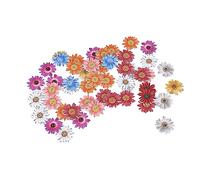 VGEBY Boutons de Fleurs en Bois en Forme de Chrysanthème, pour Projets Faits à la Main, Sacs et Coques de Téléphone avec 2 Trous, 50 Pièces