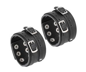 VGEBY Bracelet Manchette en Cuir Large Souple et Durable, Bracelet Punk Réglable pour les Créateurs de Tendances