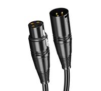 VGEBY Câble Audio Mâle à Femelle à Faible Distorsion pour Performances en Direct, Câble de Microphone XLR 6M avec Gaine en PVC Noir pour Instruments de Musique