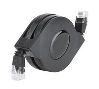 VGEBY Câble Lan Rétractable, 1pc Nouveau 1 M/2 M Rallonge de Câble Réseau Rétractable Réglable CAT6 RJ45 Cordon de Câble Réseau Lan Noir (2 m / 6,6 pieds)