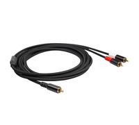 VGEBY Câble Y, Câble Audio en Cuivre sans Oxygène plaqué or à Double Blindage avec Conception Tressée pour Amplificateur TV Mixeur Lecteurs CD DVD, 6,5 Pieds (ou)