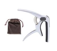 VGEBY Capodastre de Guitare, 3 en 1 en Acier allié Métallique, Rembourrage en Silicone à Ressort avec Sac de Rangement pour Guitares Classiques Folk, ukulélé, Instruments (SILVER)