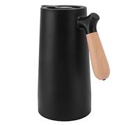 VGEBY Carafe à café Thermique 1 L, Doublure en Verre galvanisé, Conception Isolée, Garde les Boissons Chaudes jusqu'à 12 Heures, Parfaite pour la Maison, le Camping, la Randonnée (BLACK)