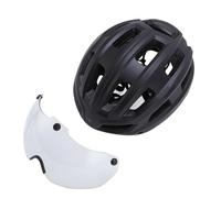 VGEBY Casque de Vélo pour Adultes, Rembourrage EPS avec Coque PC, Lunettes Photochromiques Compatibles avec Les Lunettes de Myopie, 21 Aérations pour la Circulation de L'air, Crochet et (Noir Mat)