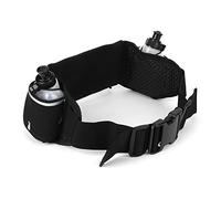 VGEBY Ceinture de Course avec Bouteille d'eau, Sac Banane pour Course à Pied, Randonnée, Sports de Plein Air, 2 Poches, Trou pour Casque, Dos Antidérapant, Matériau Néoprène, Noir Vert (Black)