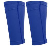 VGEBY Chaussettes de Protège-Tibia de Football, Manchons de Protège-Tibia Double Couche avec Respirante et Conception Ergonomique pour L'entraînement de Football, Bleu (Adolescent/M)
