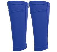 VGEBY Chaussettes de Protège-Tibia de Football, Manchons de Protège-Tibia Double Couche avec Respirante et Conception Ergonomique pour L'entraînement de Football, Bleu (Adulte/L)