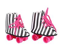 VGEBY Chaussures de Patins à roulettes pour Poupée, Accessoires de Jouets à la Mode pour Poupée de 18 Pouces (Bandes Noires)