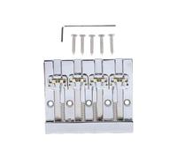 VGEBY Chevalet de Basse à 4 Cordes, Matériau en Alliage de Zinc, Selles Réglables en Laiton, Maintien de tonalité amélioré, Support à 5 Trous pour les Joueurs de Basse de Guitare électrique