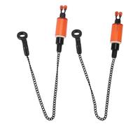 VGEBY Cintre D'Alarme de Pêche, Indicateur de Touche avec Chaîne en Acier Inoxydable pour la Pêche à la Carpe, Alarme échangiste Portable pour la de Nuit, 2 Pièces de Matériel (Rouge)