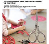 VGEBY Ciseaux à Broder, Ciseaux à Coudre Antiques en Acier Inoxydable avec Poignée Confortable, 3,5 Pouces or et Argent pour les Projets de Point de Croix et de Bricolage (Bronze)