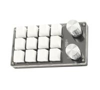 VGEBY Clavier de Jeu Mécanique Macro Programmable avec Bouton de Réglage pour Le Bureau et Les Jeux, Mini Clavier Portable en Acrylique (Noir Blanc)