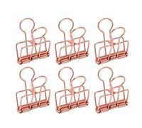 VGEBY Clips de Reliure Squelette, Conception élastique Robuste pour Contenir des Papiers, Rapports de Test, 50 Pièces (Or Rose)