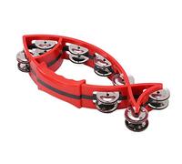 VGEBY Cloche de Tambourin à Main à Rythme Musical, Tambourins à Double Rangée en Forme de Poisson Lisse pour Enfants (rouge)