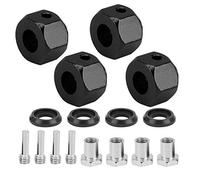 VGEBY Connecteur de Moyeu Hexagonal en Alliage D'aluminium pour Modèle de Voiture 1/10 RC, avec Vis Fixe pour Une Installation Facile, Empattement allongé pour Améliorer la stabilité (Black)