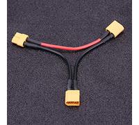 VGEBY Connecteur XT60, 2 Adaptateurs de Série de Câbles de Batterie RC Lipo, Fil de Silicone 14 AWG 10 Cm, Double Lien de Tension, Fiches Mâles Femelles pour Voiture RC, Drone, Avion, Bateau (Une