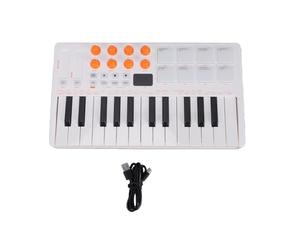 VGEBY Contrôleur de Clavier MIDI, Pad de Production Musicale Portable à 25 Touches avec Corps en ABS, Touches Sensibles à la vélocité, Fonction Arpégiateur et Accords pour les Débutants en Home