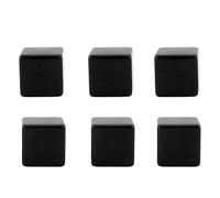 VGEBY de Dés Vierges 6 Pièces, Blocs de Dés en Plastique Inachevés pour Jeux de société et Enseignement, avec Surface Lisse à 6 Côtés pour Enfants et Adultes, Puzzle de Fête (Black)