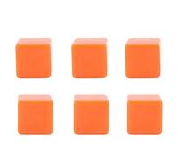 VGEBY de Dés Vierges 6 Pièces, Blocs de Dés en Plastique Inachevés pour Jeux de société et Enseignement, avec Surface Lisse à 6 Côtés pour Enfants et Adultes, Puzzle de Fête (Orange)