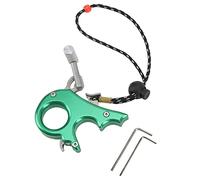 VGEBY Déclencheur de Pouce pour Tir à l'arc, Corps en Alliage D'aluminium usiné CNC avec Poignée Ergonomique à 3 Doigts, sensibilité Réglable pour Arc à Poulies, livré avec Corde (Green)