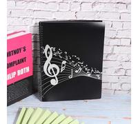 VGEBY Dossier à Thème Musical, Porte-documents ABS Imperméable A4, Pince Transparente Stable pour Piano Guitare Violon Musiciens
