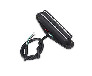 VGEBY Dual Rail Humbucker Micro pour Guitare Électrique, Taille Single Coil | Résistance de 10 KOhms, Sortie élevée, Rails Doubles Chromés, Conducteur 4 Fils Séparables, Vis et Ressorts inclus.