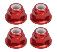 VGEBY Écrou de Blocage de Voiture RC, 4 Pièces Écrou de Blocage de Voiture RC Écrous de Blocage en Alliage de Diamètre Intérieur de 4 Mm pour Véhicule Télécommandé 1/10(Rouge)