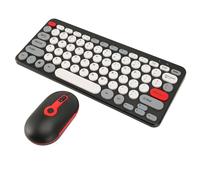 VGEBY Ensemble Clavier et Souris sans Fil, Mini Clavier sans Fil 2,4 G, Léger, Silencieux, Clavier PC sans Fil, Souris USB, Ensemble Clavier pour Ordinateur de Bureau (Black)