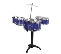 VGEBY Ensemble de Batterie pour Enfants, 5 Tambours, 1 Cymbale, 2 Baguettes, Support de Batterie, Kit de de Jazz pour Tout-Petits, Jouet Musical éducatif pour Garçons et (Blue)