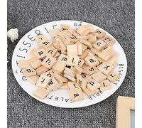 VGEBY Ensemble de Blocs de Puzzle en Bois, Outils éducatifs Naturels pour Apprendre L'alphabet et Les Chiffres Anglais, Parfait pour Les Enfants D'âge Préscolaire, 100 Pièces (Minuscule Mixte)