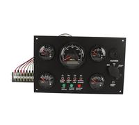 VGEBY Ensemble de Jauges de Température d'huile et d'eau, Panneau Métallique avec Fonction 'alarme, Moniteur 5 Jauges pour Yachts, Camping-cars et Camions 12V