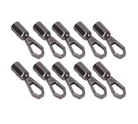 VGEBY Ensemble de Mousquetons d'extrémité de Corde avec Matériau en Alliage de Zinc pour Suspendre et Décorer L'artisanat du Cuir, 10 Ensembles avec Vis de 10mm (Gray)