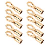 VGEBY Ensemble de Mousquetons d'extrémité de Corde avec Matériau en Alliage de Zinc pour Suspendre et Décorer L'artisanat du Cuir, 10 Ensembles avec Vis de 10mm (Gold)