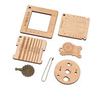 VGEBY Ensemble de Règles de Jauge de Tricot en Bois, Outils de Mesure de Fil Portables 7 Pièces pour Usage Domestique et en Studio, en Bois de Hêtre