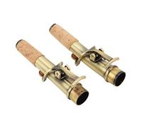 VGEBY Ensemble de Remplacement de Manche de Saxophone Droit et incurvé pour Saxophonistes Soprano, Facile à Transporter en Laiton + Bois de Liège (Bleu verdâtre antique)